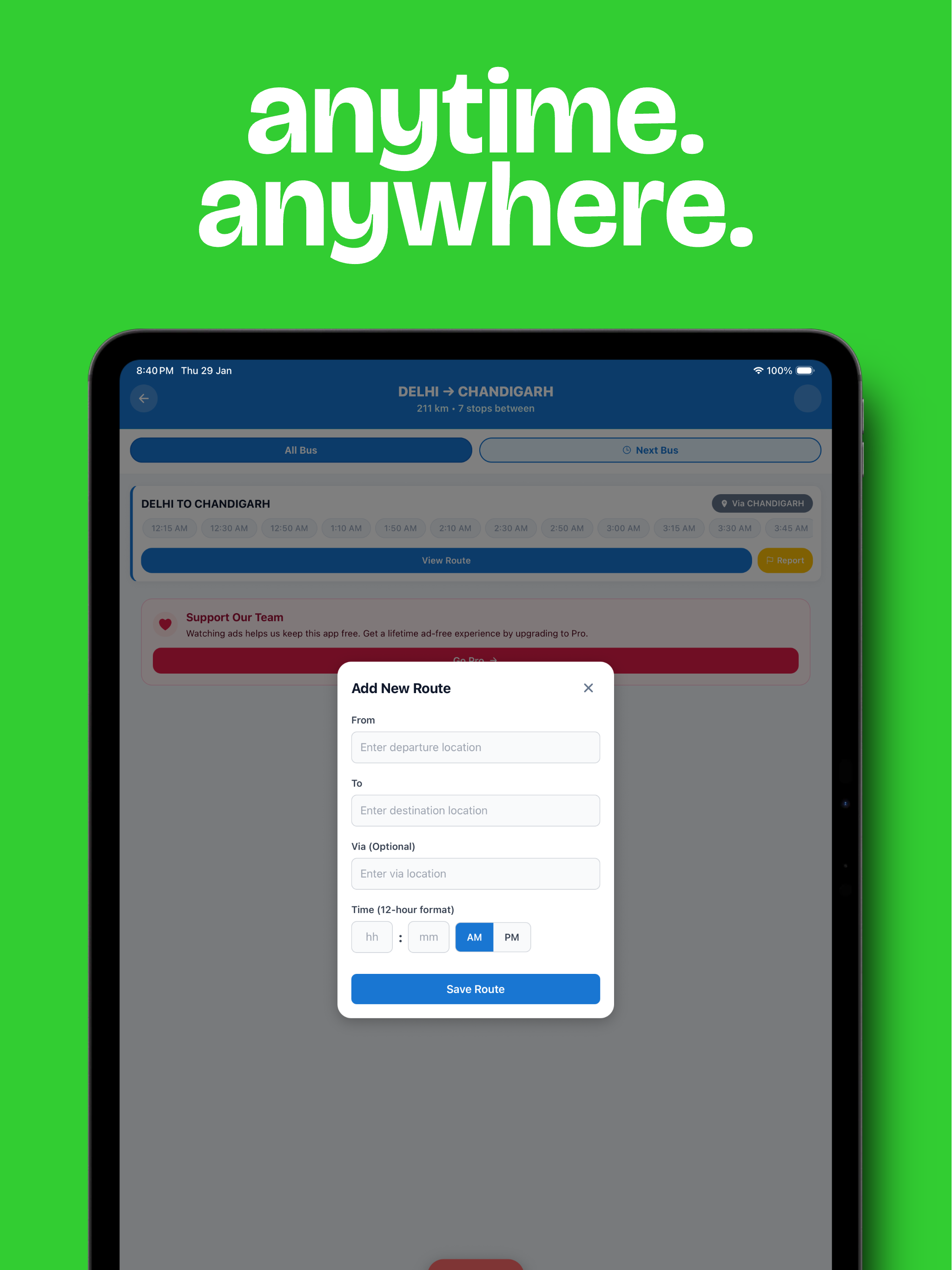 Add missing buses — anytime