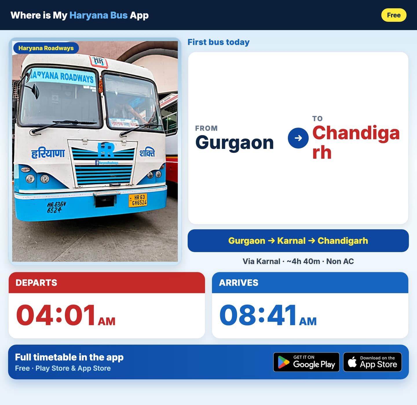 Gurgaon to Chandigarh Bus Timings and Schedule Guide