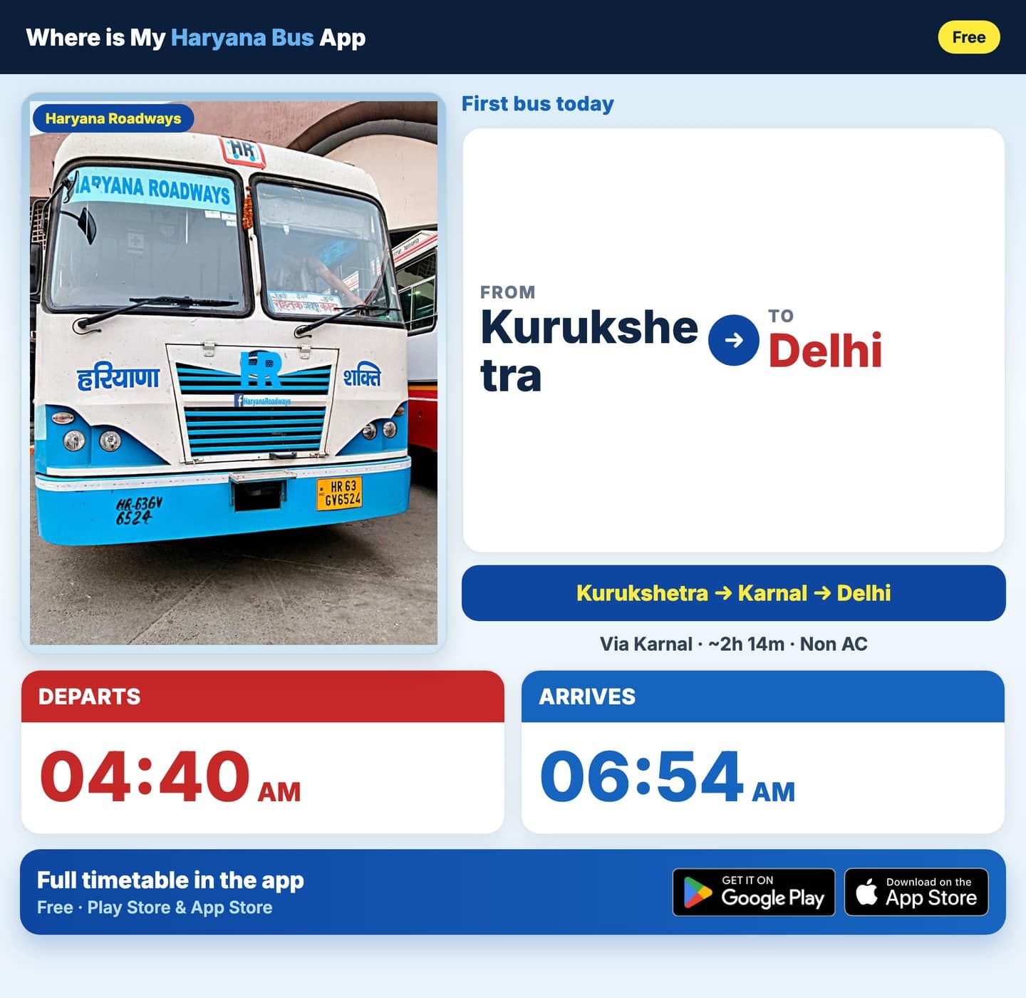 Kurukshetra to Delhi Bus Timings and Schedule Guide