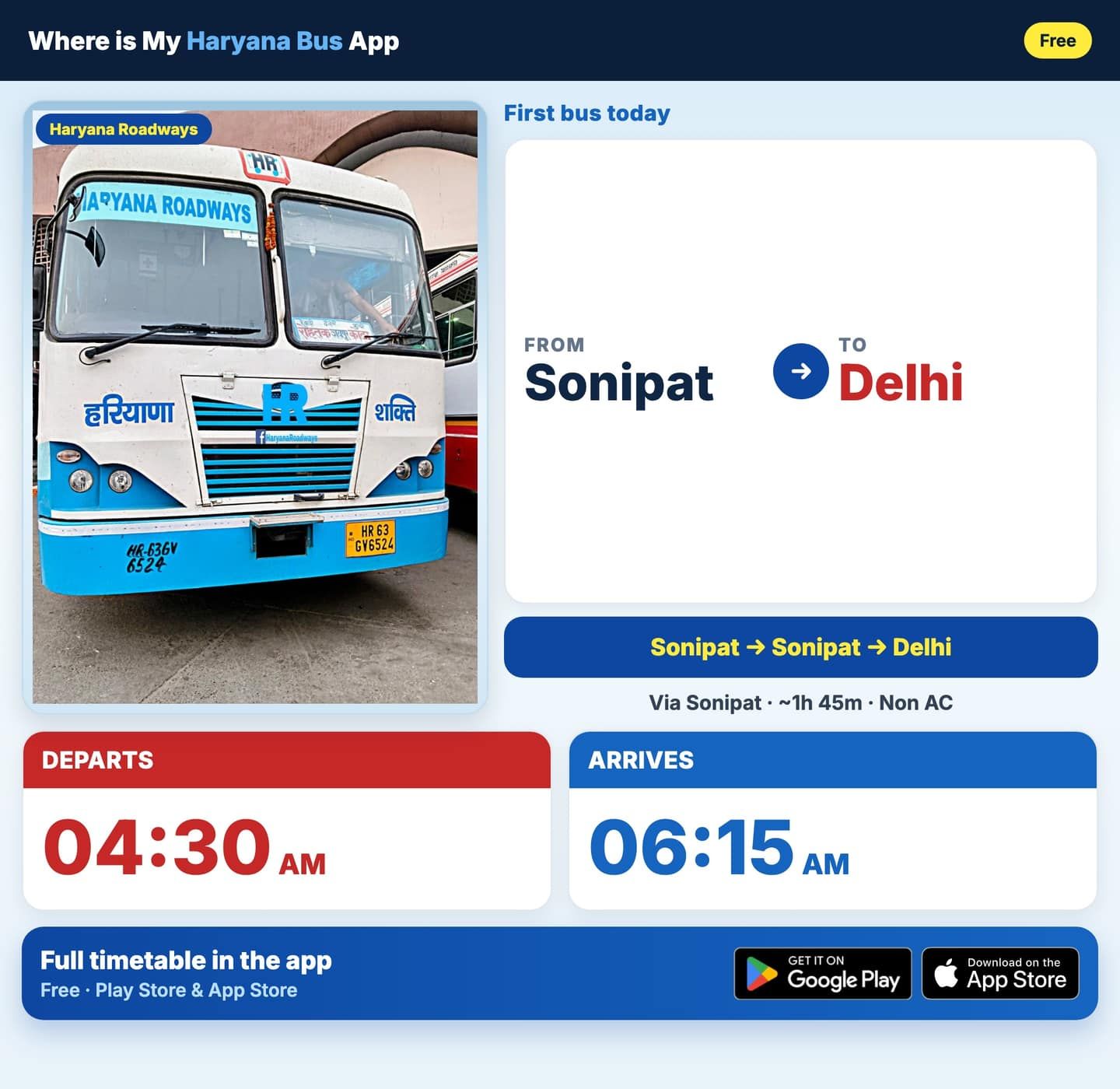 Sonipat to Delhi Bus Timings and Schedule Guide
